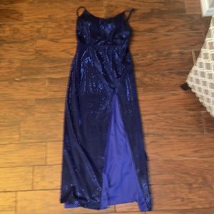 Blue Glitter Maxi Dress